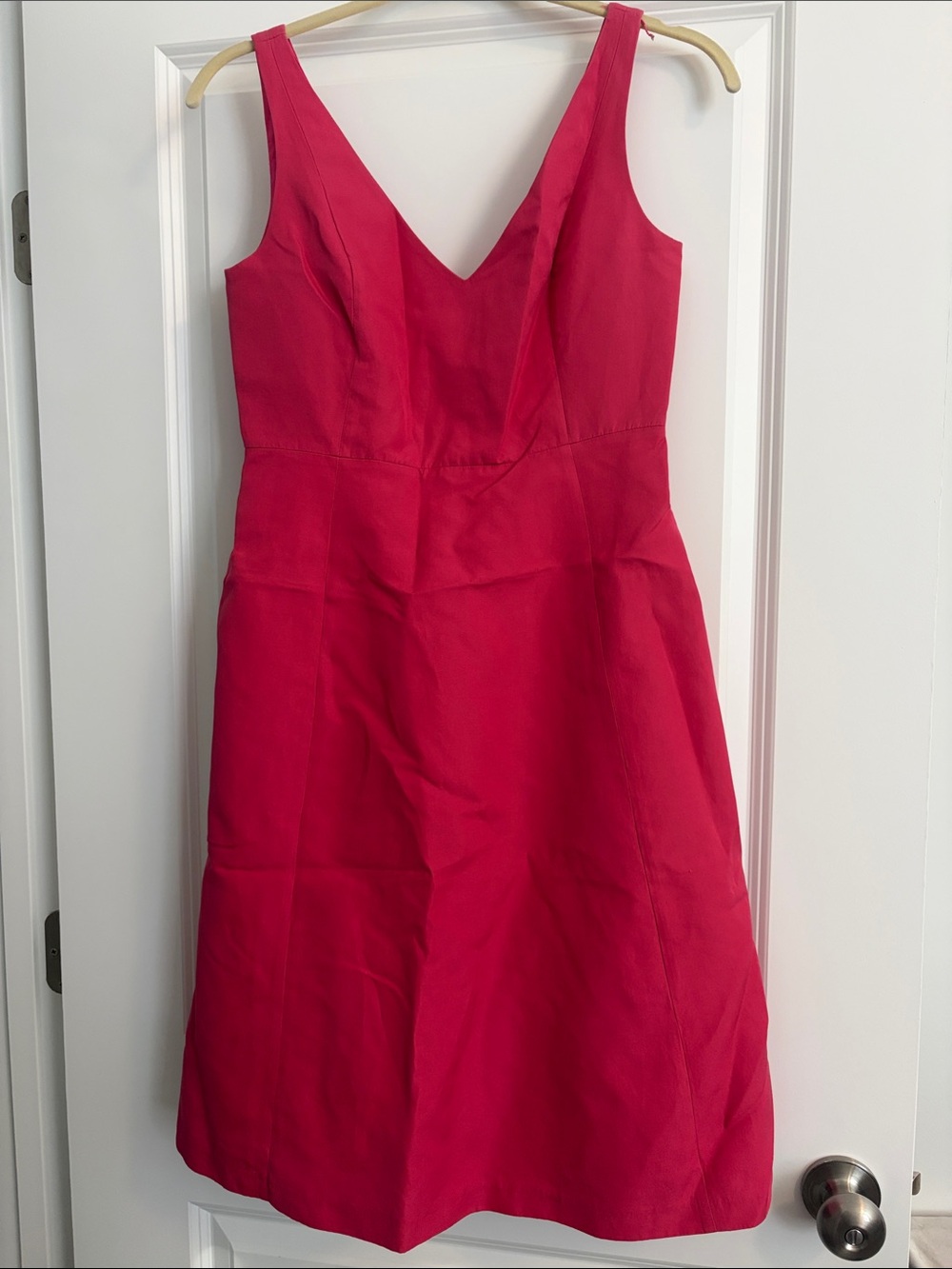 J. Crew Fuchsia V-Neck A-Line Dress
